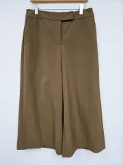 1+1 Theory Luxe) カーキブラウン 7分 ワイドパンツ 36