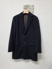 暖かい 裏地キルト ウールハーフコート