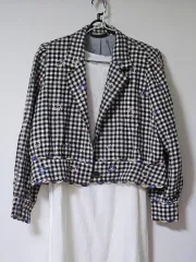 森ガール ヴィンテージ 刺繍 クロップドジャケット