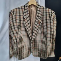 DAKS メンズ ヴィンテージ シグネチャー ウール チェック柄 ジャケット