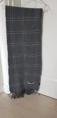 グレーチェック カシミア100 マフラー