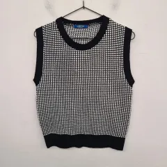 レディース55 size バイカラー ワッフル ベスト