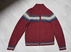 トミーヒルフィガー ウール100% フルジップアップ カーディガン ニット M ほぼ新品