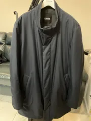 未着用) DKNY メンズ ハーフ ロング丈ダウンパーカー コート L サイズ ネイビーカラー DK&Y