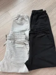 プレミアム コットン ジョガーパンツ ブラック Lサイズ