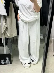 オーバーサイズ ホワイトメランジ パンツ