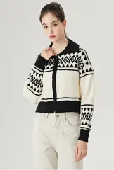 ツーウェイ ジップアップ ノルディック ニット カーディガン 66