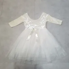 ベビー服 離乳する トゥイーン バレエスーツ S size 白 チュチュ ー 普通郵便