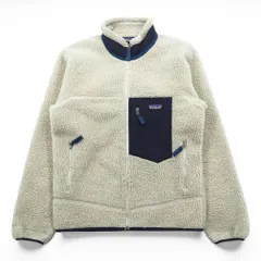 Patagonia クラシック レトロ X Classic Retro-X Fleece フリースジャケット S ナチュラル ネイビー スタンドカラー STY23056 FA17