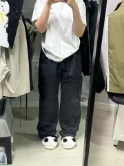 黒 ワイド カーゴ パンツ