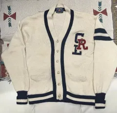 90s チャップラルフローレン ヘビーウール 100 % カーディガン