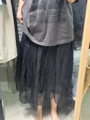 黒 レース 2 間で ロング丈スカート