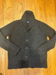 ポロ チャコールグレー ショールカラー セーター