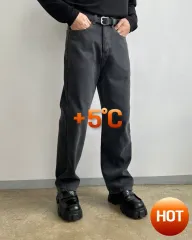 メンズ 裏起毛 デニム 冬 ボンディング フリース 裏地 セミーワイド ゴム