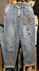刺繡 デニム ズボン