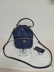 プラダ 巾着 バケットバッグ (ネイビー) 正規品