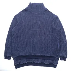 Leh ハイネック サーマル ニット セーター M ネイビー BEATNIK TURTLE SWEATER タートルネック サイドポケット LEH 597 日本製