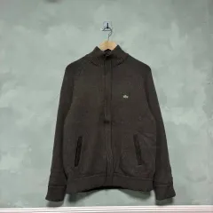 ラコステ ニット ジップアップ ブラウン