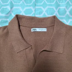 ZARA ザラ Vネック ニット (ブラウン)