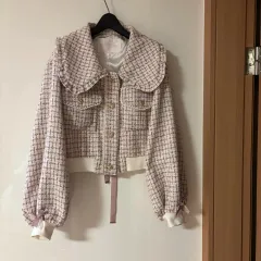 リズリサ ピンク ツイード ハート リボン コルセット フリル カラージャケット 量産型地雷系