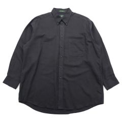 CLUB ROOM 90年代 ヴィンテージ リネン ボタンダウンシャツ L ブラック ビッグサイズ 胸ポケット