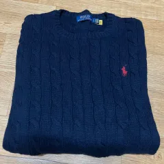 POLO RALPH LAUREN(ポロラルフローレン) 新モデル ケーブルニット ネイビー Lサイズ (105サイズ)