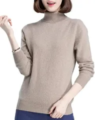 【人気商品】【1/2style】カシミヤタッチ タートルネック セーター 無地 大きめ オーバーサイズ あったか 長袖 レディース 秋冬