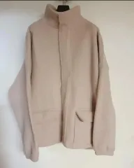 メンズ オーバーサイズ フリース リバーシブル スウェット (ハーフジップ/ビッグポケット) - アイボリー (115サイズ)