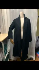 ショールカラー ブラックロングコート
