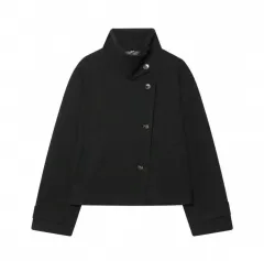 ブラック ハイネック ショート ジャケット