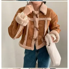 ムートン ボアフリース トグルボタン コート