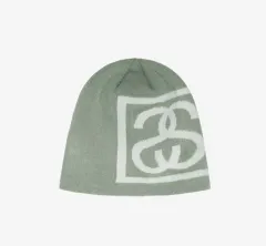 STUSSY SSリング スカル キャップ ビーニー オリーブ