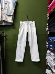 00s Levi ' s 569 ルーズ ストレート ダメージ 白 デニム パンツ