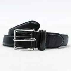 Polo Ralph Lauren 日本製 レザーベルト L～XL ブラック シルバー バックル メタル
