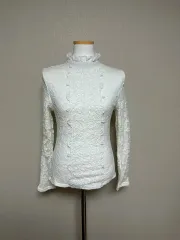 裏起毛 レース ブラウス