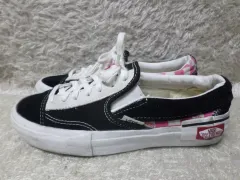 230 VANS チェック ブラック ピンク スニーカー 中古 靴