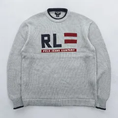 Polo Ralph Lauren 90年代 星条旗 コットンニット クルーネック セーター L グレー RL POLO JEANS