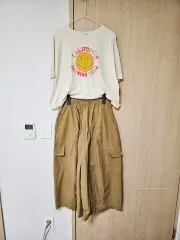 バギーパンツ+クロップドTシャツ セット (free)