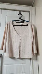 H ＆ M アイボリー リブ カーディガン