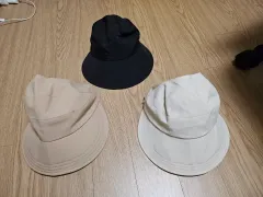 キャップハット バケットハット 帽子 ブラック/ベージュ/アイボリー