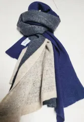 マレー・アラン トリコロール カシミヤ 100 ビッグサイズ マフラー 非常に良好な状態