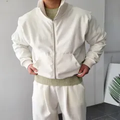 ベロア ハイネック エルコン ジップアップ 4 カラー one size