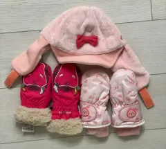 女の子 耳あて 帽子 防寒手袋 (s)