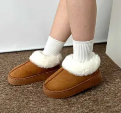 新品 (数量による割引) レディース スエード 厚底 ショート ブーツ 2 カラー