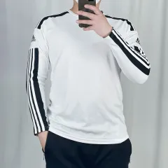 adidas(アディダス) 白 3本線 長袖Tシャツ XL 250108