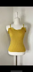 レース ゴージ キャミソール ノースリーブ マスタード