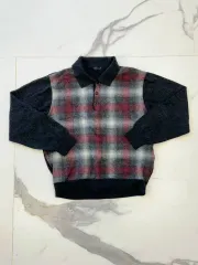 INDIAN(インディアン) バイカラー ボーダー柄 ポロニット