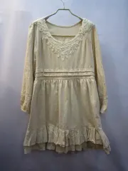 日本 プレミアムサイド レース刺繍 キャンキングフリル ワンピース M H3t4