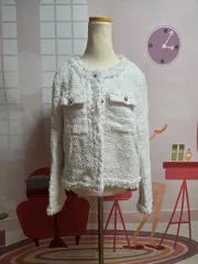 白 ツイード ジャケット