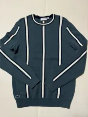 (傷なしSS) ラコステ デイリー シグネチャー ロゴ 縦ライン ニット 100